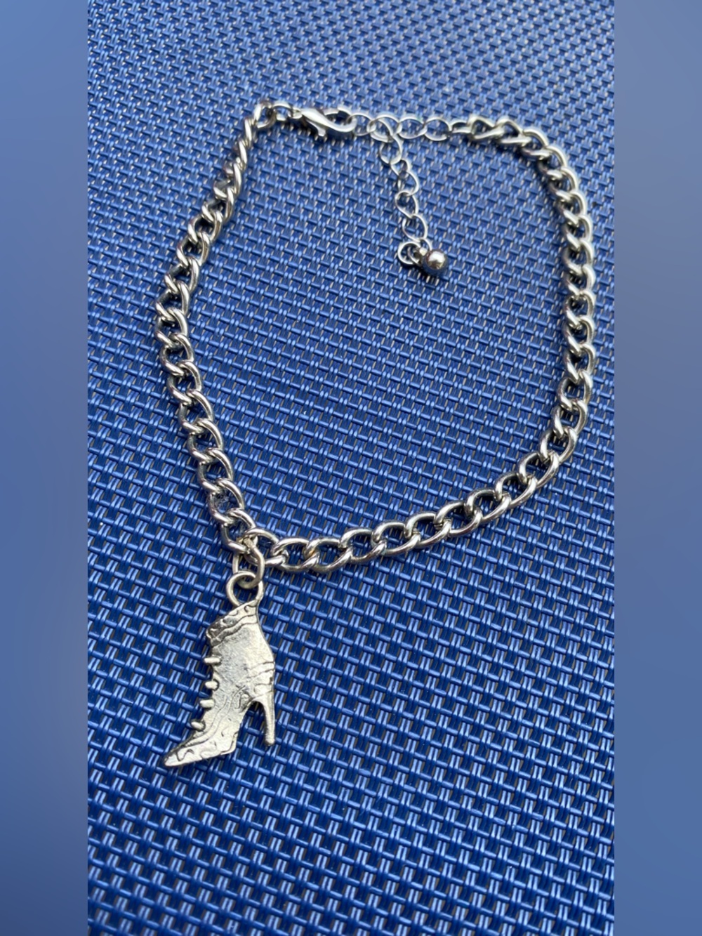 Silver-Tone Chain Bracelet with Vintage High Heel Charm